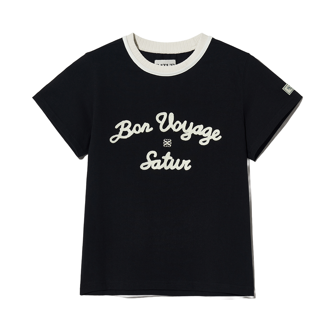 SA262WTS19BLK0 SATUR W Satur Logo Voyage T-Shirt Classic Black