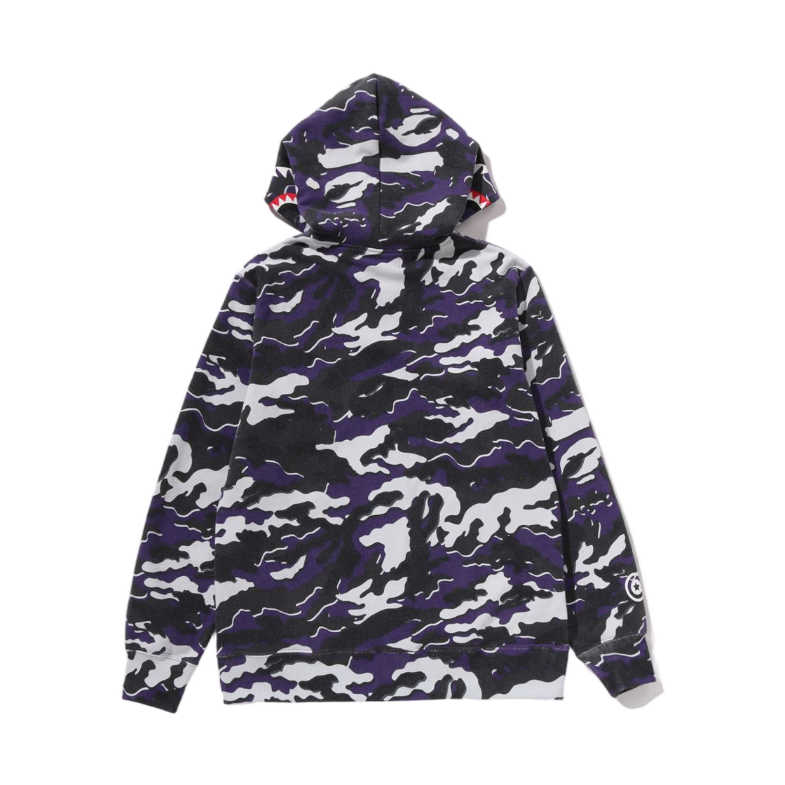 (키즈) 베이프 글리치 우드랜드 카모 샤크 집 후드 퍼플((Kids) BAPE Glitch Woodland Camo Shark Zip Hoodie Purple) - 3