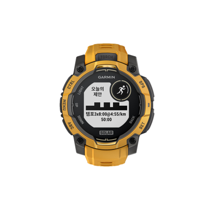 가민 인스팅트 3 45mm 솔라 썬버스트 그레이밴드 멀티스포츠 GPS 스마트워치(Garmin Instinct 3,45mm,Solar,Sunburst w/Gray Accents,KOR/SEA,A04882) - 2