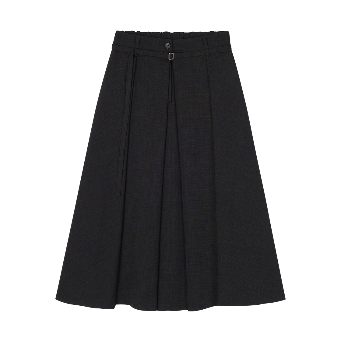 WI3SK300BK (W) SONGZIO Flare Linen Long Skirt Black