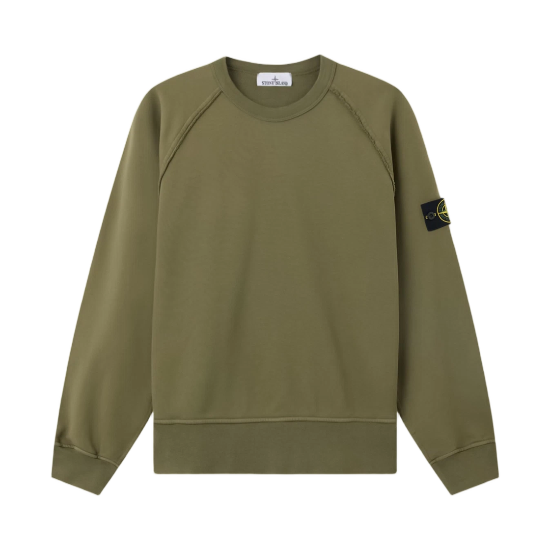 L1S1561000-41S0051-V005G Stone Island 6100041 Organic Cotton Fleece Oversized-Fit Crewneck Sweatshirt with Raglan Sleeves Military Green - 26SS