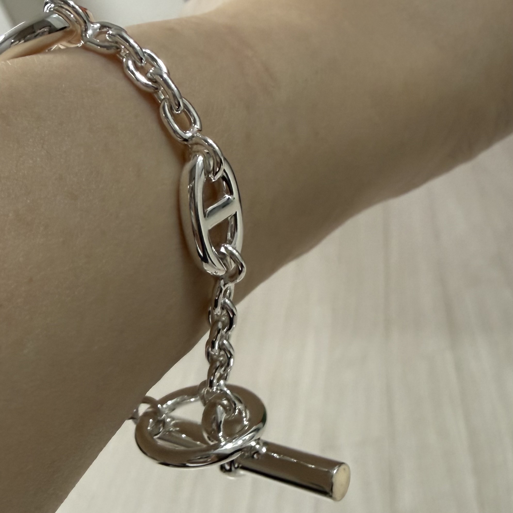 Hermes Farandole Bracelet Silver 착용 스타일 - 1