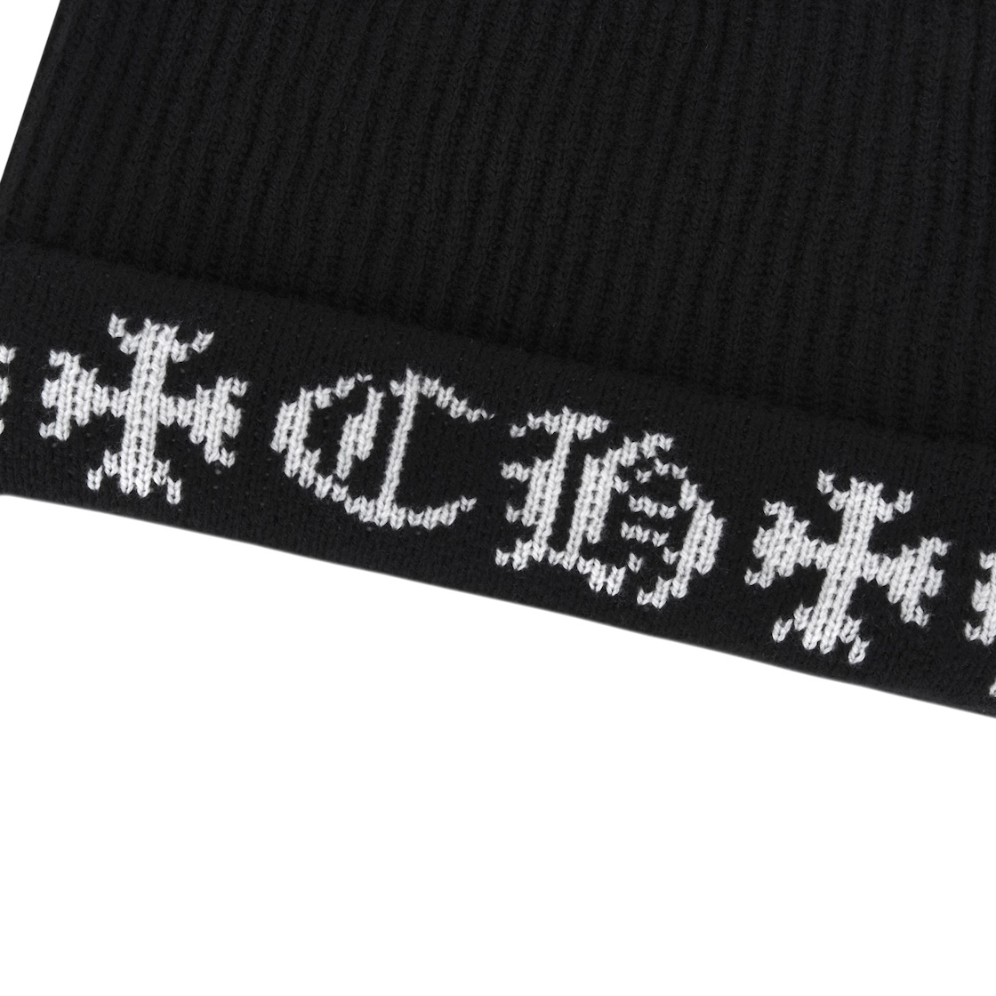 크롬하츠 빅 대디 캐시미어 비니 블랙 - 뉴욕 한정( 크로스 탑 버튼 버전 )(Chrome Hearts Big Daddy Cashmere Beanie Black - New York Exclusive(Cross Top Button Ver.)) - 4