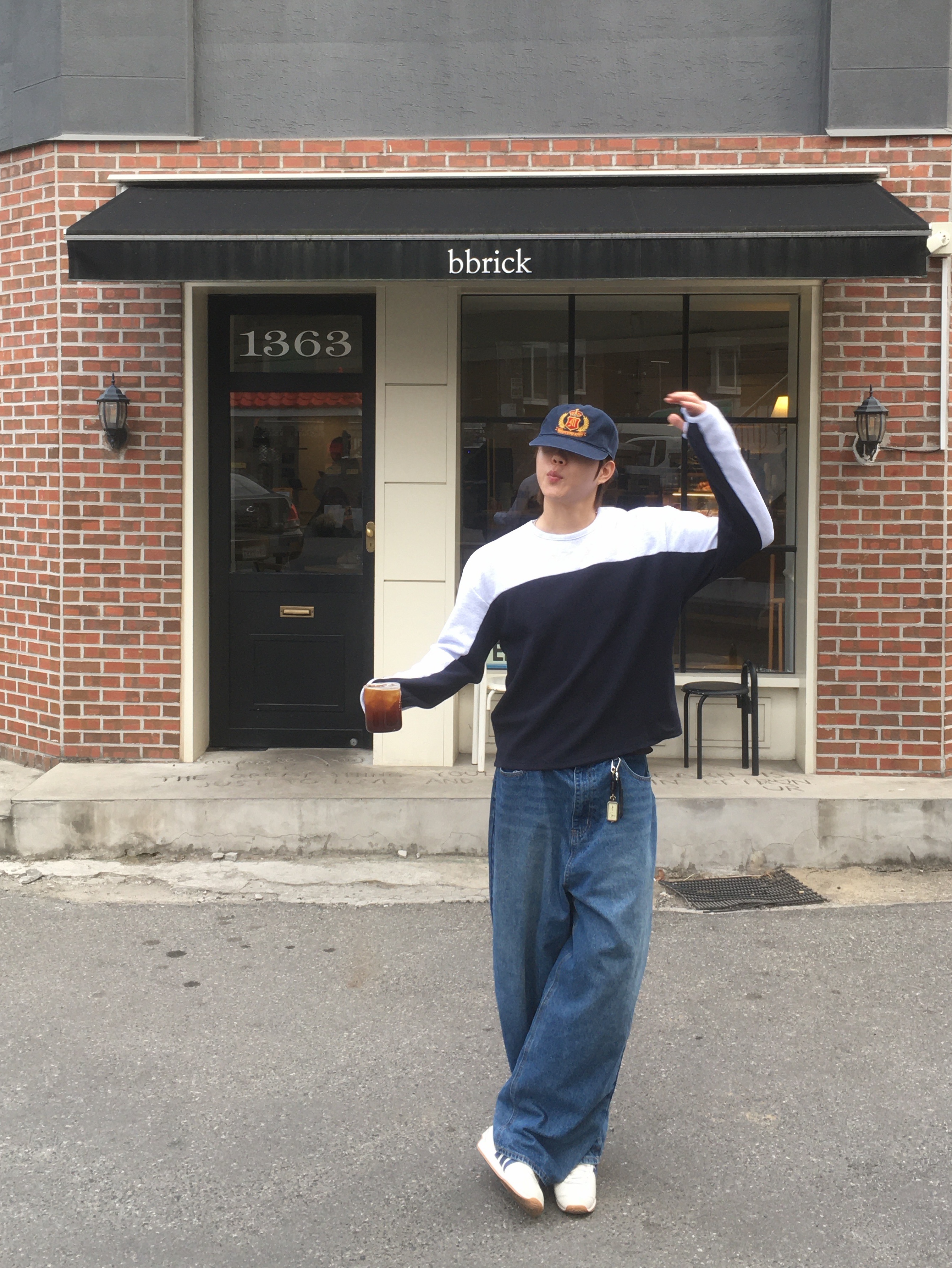 (W) Adidas Country OG Night Indigo Off White 착용 스타일 - 6