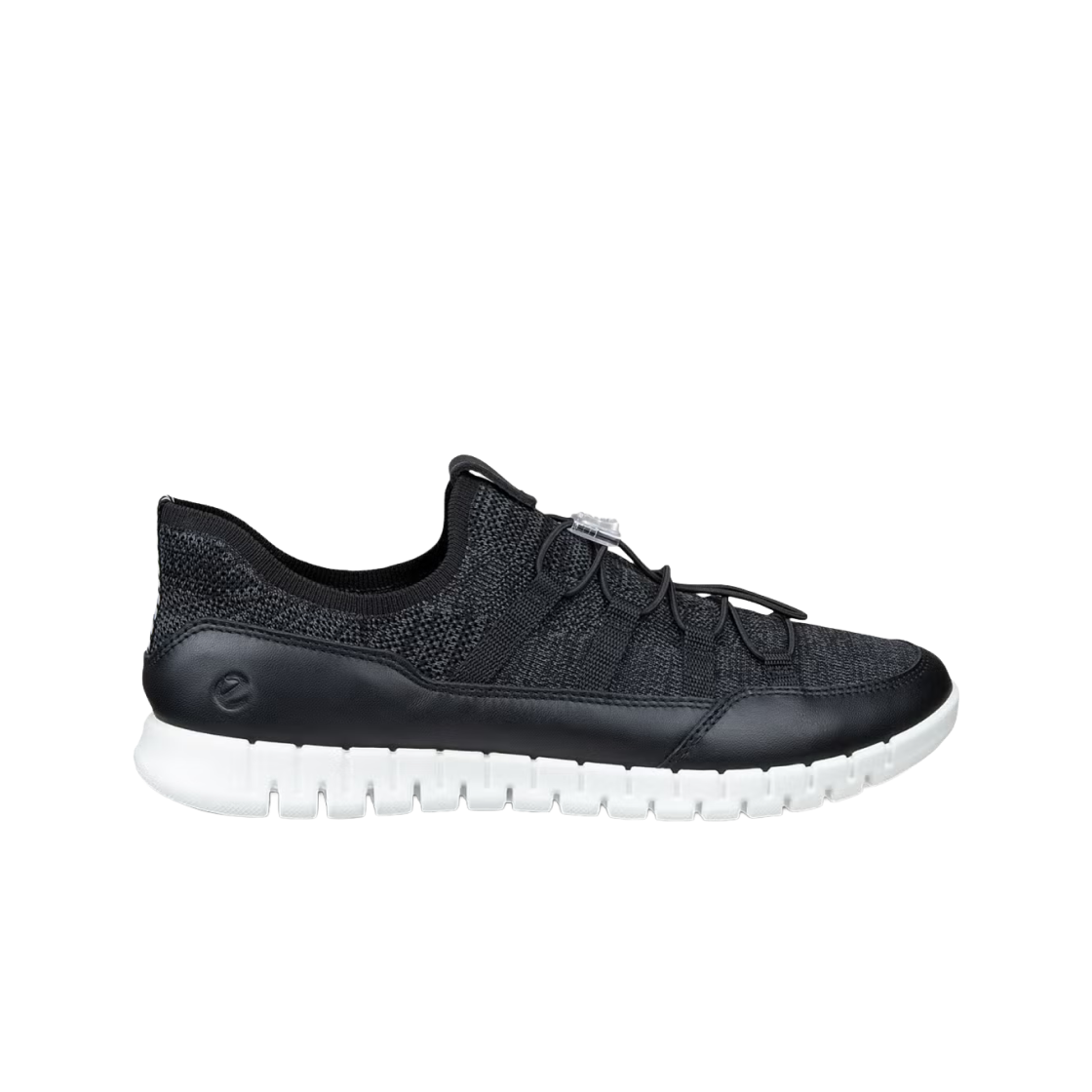 (W) 에코 그루브 라이트 텍스타일 레이스업 슈즈 블랙((W) Ecco Gruuv Lite Textile Lace-Up Shoes Black)