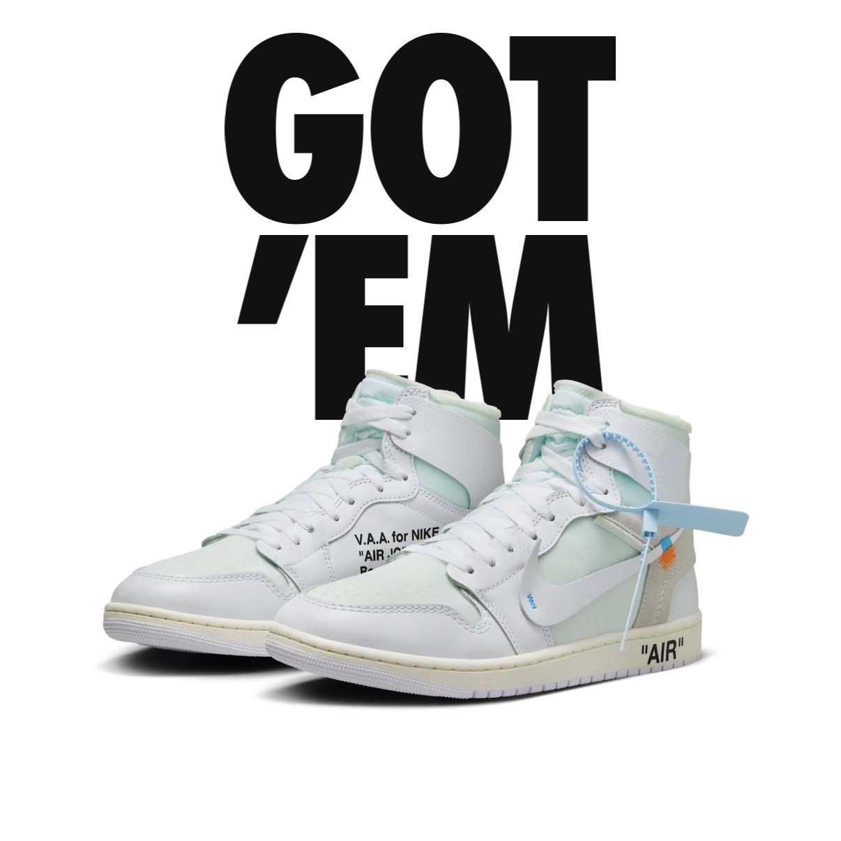 Jordan 1 x Virgil Abloh Archive Retro High Alaska White 착용 스타일