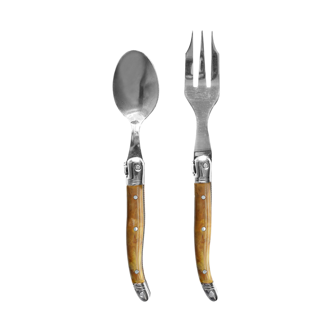 장네론라귀올 티스푼&티포크 마블브라운 선물패키지(JEAN NERON LAGUIOLE Tea cutlery gift set marble brown) - 1