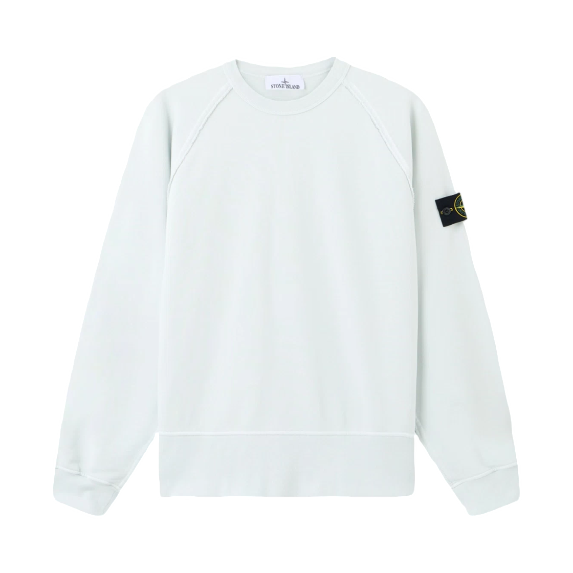 L1S1561000-41S0051-V0041 Stone Island 6100041 Organic Cotton Fleece Oversized-Fit Crewneck Sweatshirt with Raglan Sleeves Sky Blue - 26SS
