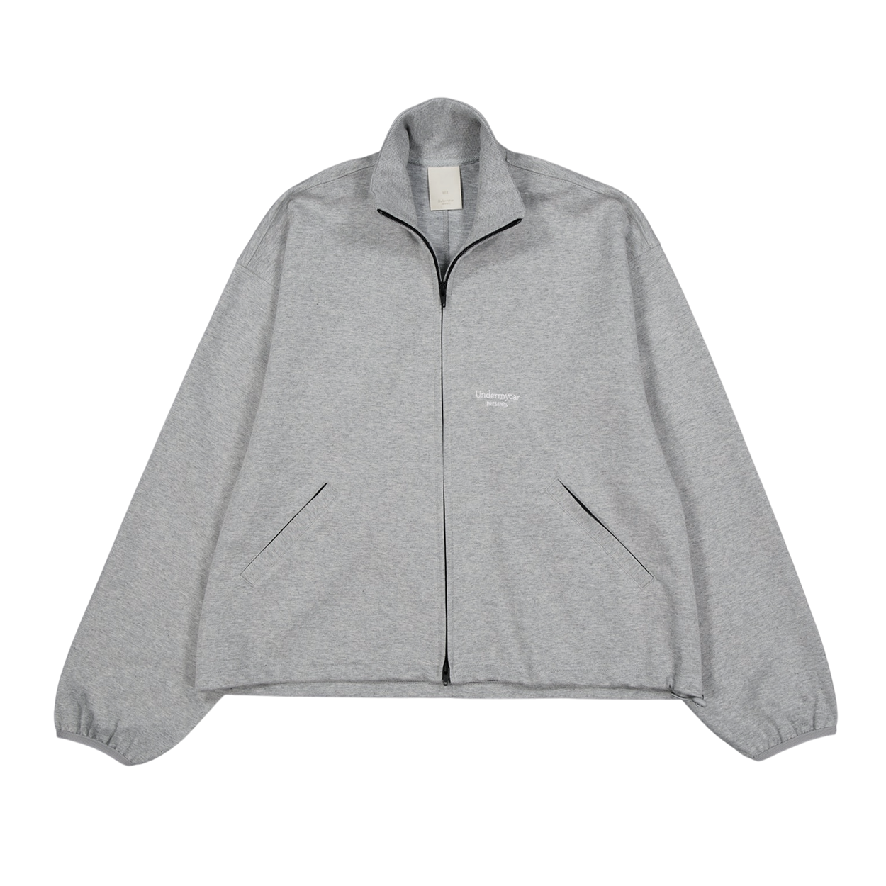 언더마이카 무.172 클래식 로고 본디드 벌룬 스웻 집업 멜란지 그레이(Undermycar Mu.172 Classic Logo Bonded Balloon Sweat Zip-up Melange Gray)