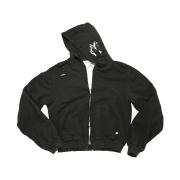 MJD Cowboy Patch Thermal Zip-Up Hoodie Black
