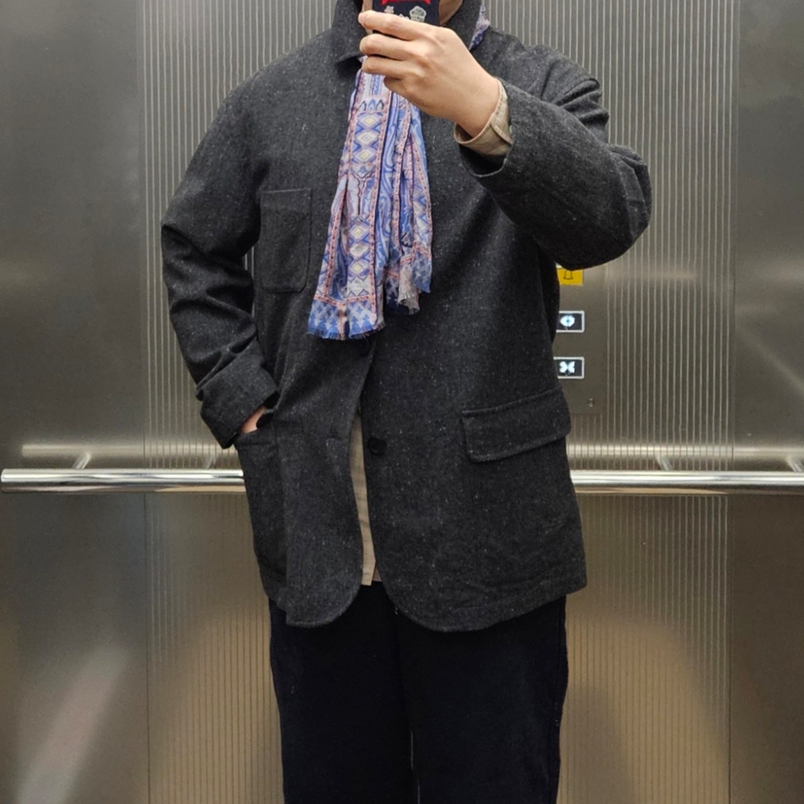 Auralee Super Light Wool Check Shirt Light Beige Check - 22AW 착용 스타일 - 2