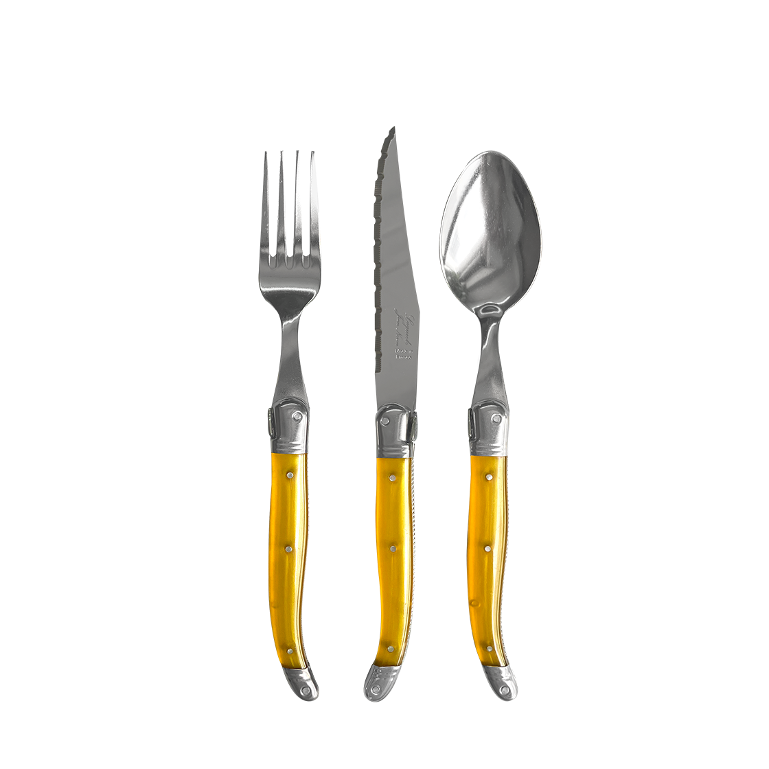 set086 JEAN NERON LAGUIOLE Dinner cutlery gift set yellow