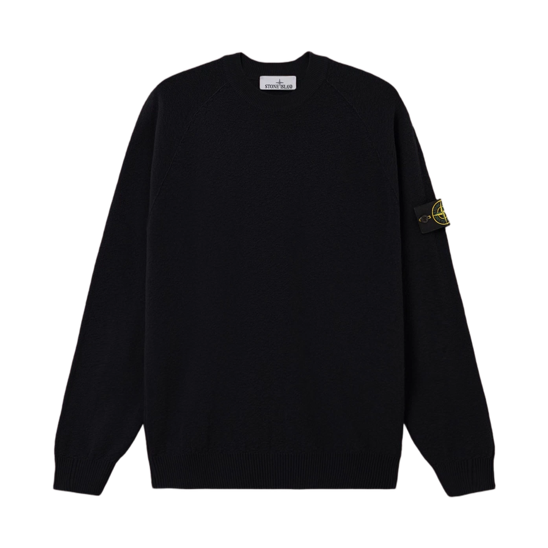 L1S1551000-20S01B9-V0020 Stone Island 5100020 Light Raw Hand Organic Cotton Loose-Fit Crewneck Jumper with Raglan Sleeves Navy Blue - 26SS