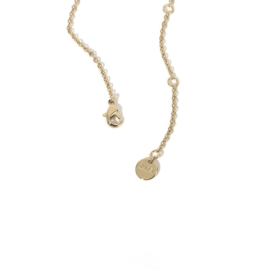 (W) 디올 클레어 D 룬 네클리스 골드 피니쉬 메탈 화이트 크리스탈((W) Dior Clair D Lune Necklace Gold Finish Metal White Crystals) - 4