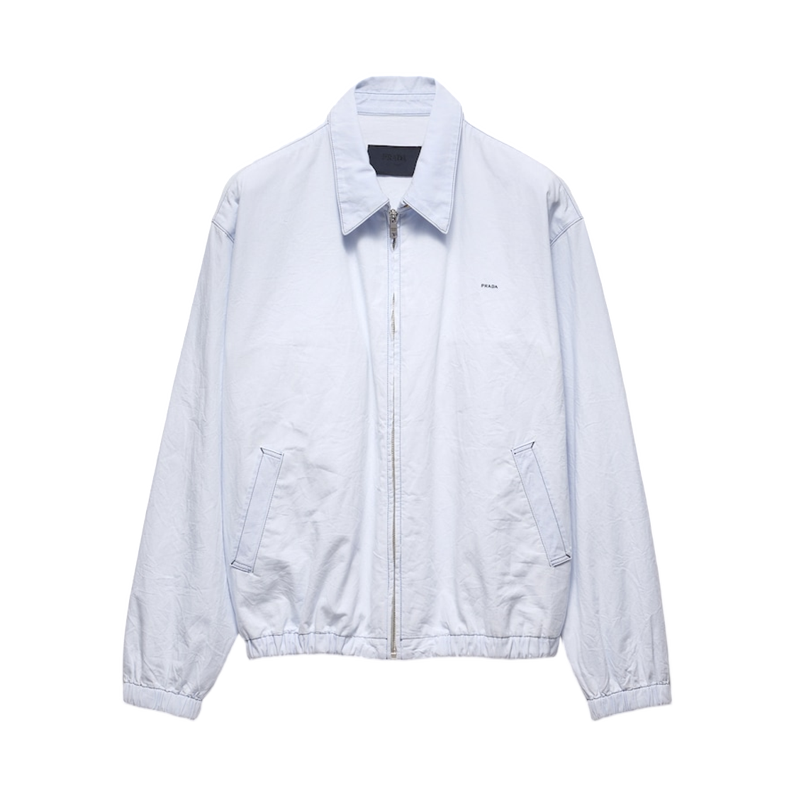 프라다 샴브레이 블루종 자켓 스카이 블루(Prada Chambray Blouson Jacket Sky Blue) - 1
