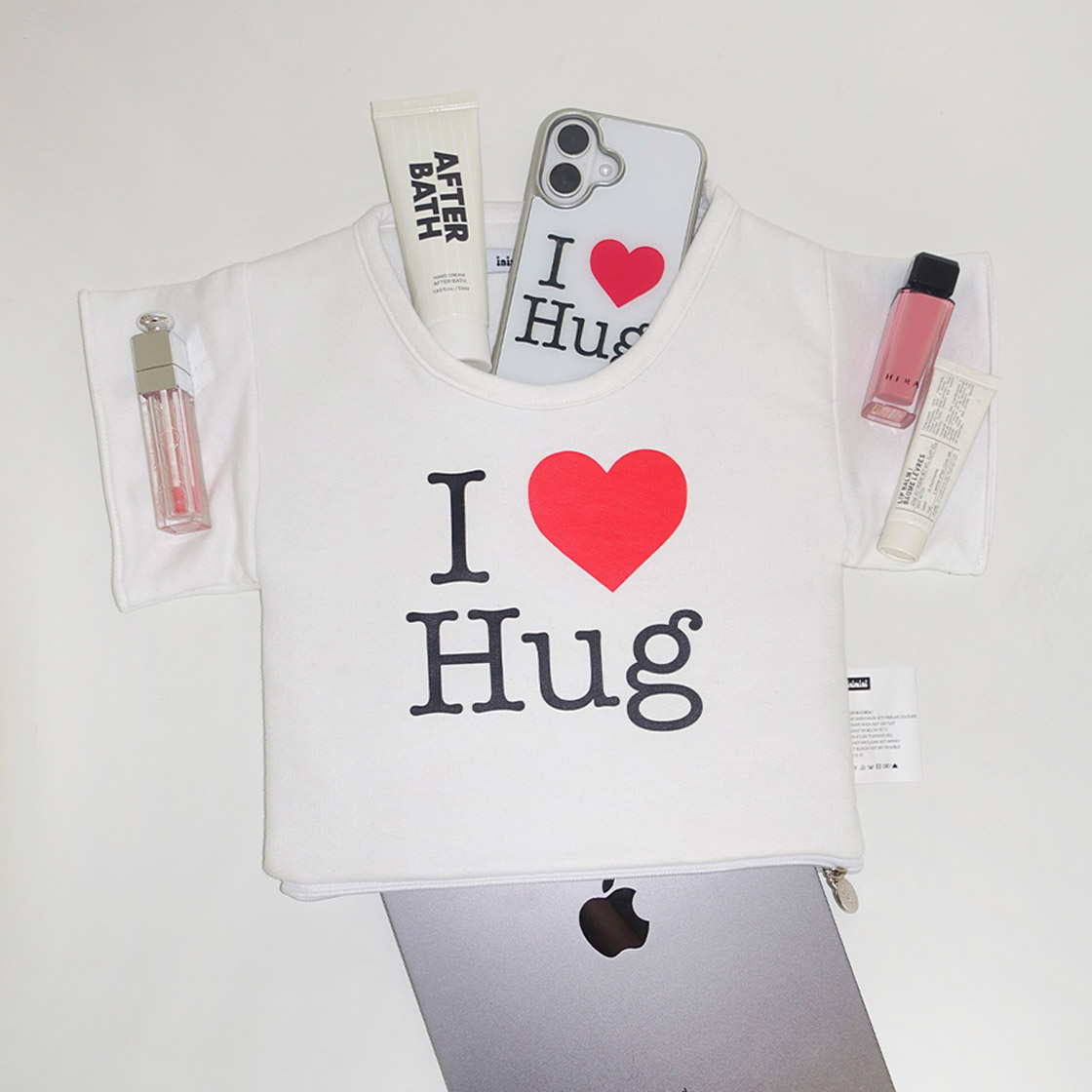 이니미니 티 파우치 - 아이 러브 허그(소)(INIMINI Tee pouch [pad / labtop]_I Love Hug (S size)) - 2