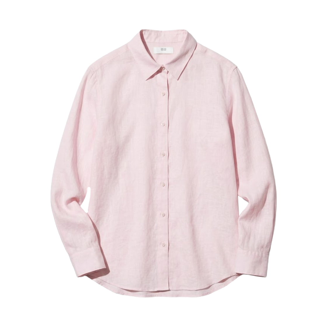 475647-11 (W) Uniqlo Premium Linen Shirt Pink - JP