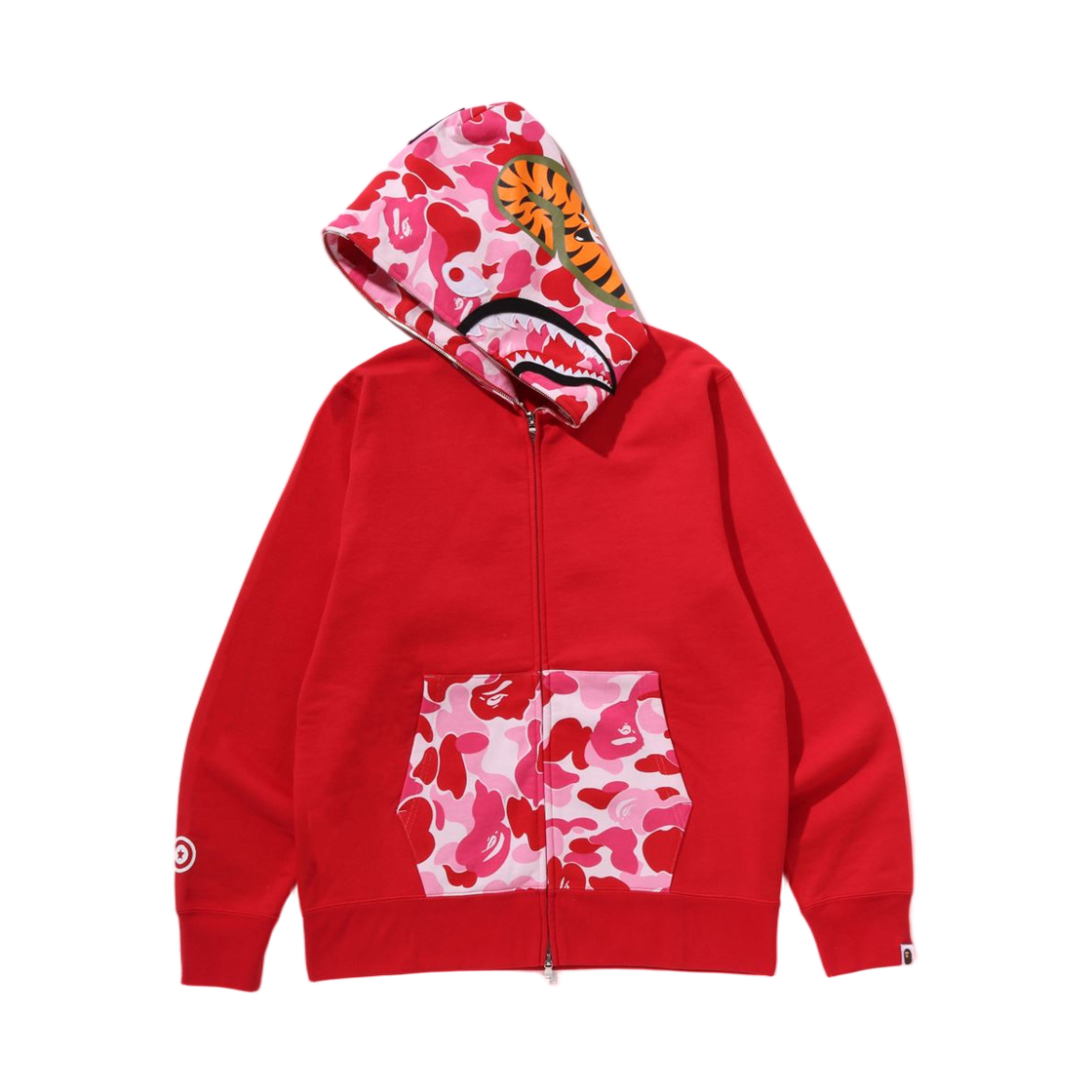 베이프 ABC 카모 샤크 풀 집 후드 레드(BAPE ABC Camo Shark Full Zip Hoodie Red) - 2