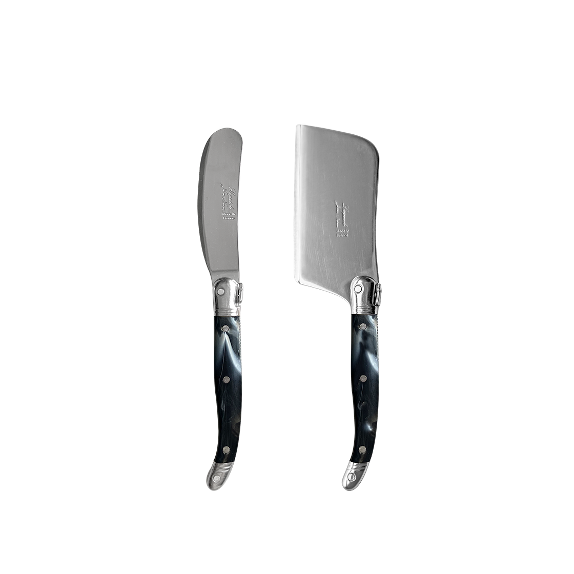 장네론라귀올 치즈커터&버터나이프 마블블랙 선물패키지(JEAN NERON LAGUIOLE Cheese cutter&Butter knife gift set marble black)