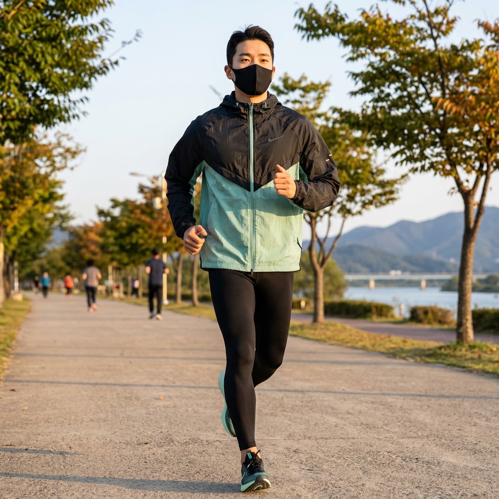 Nike Stride Repel UV Running Jacket Black Cannon - Asia 착용 스타일