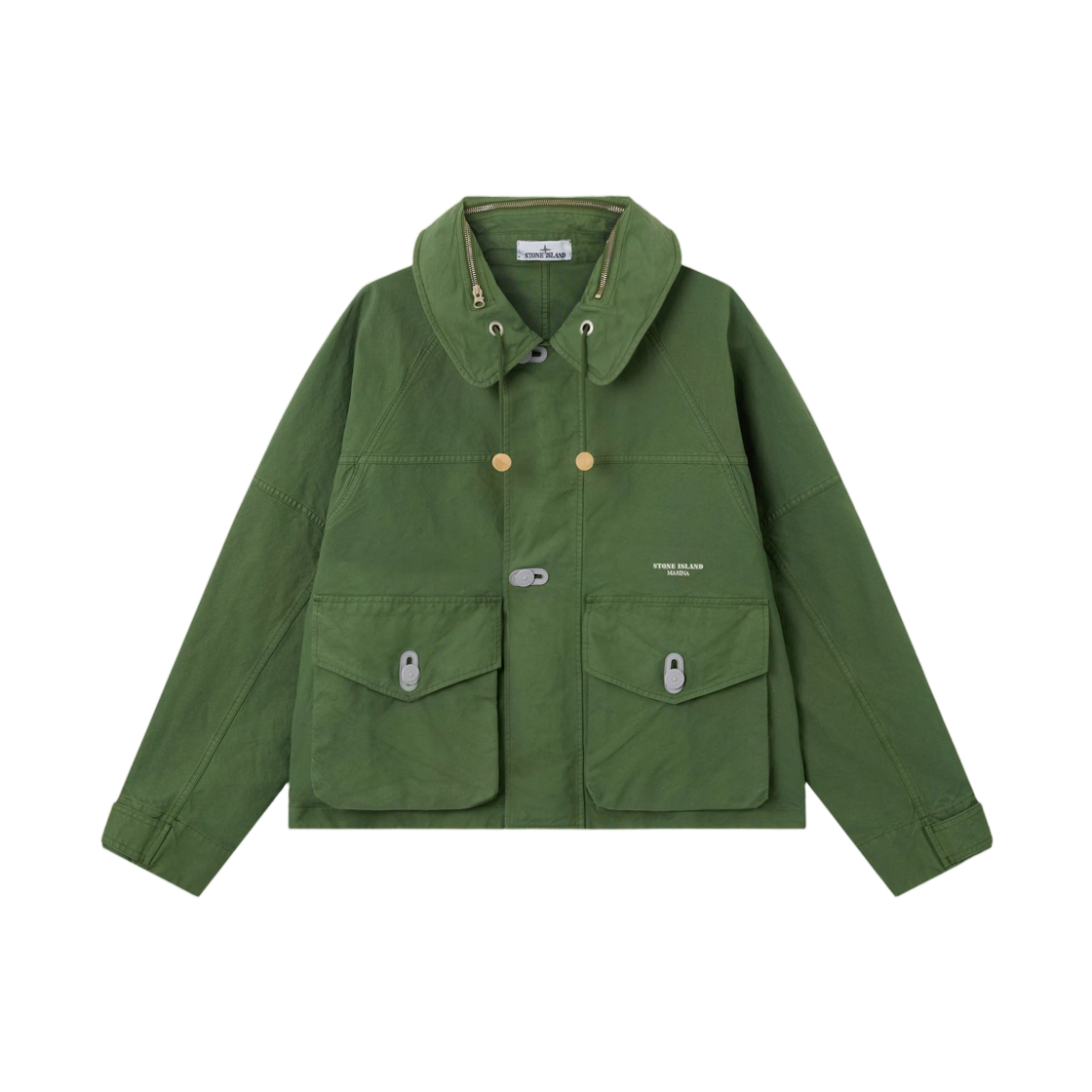 L1S1541000-75S0X27-V005I Stone Island 4100075 Nyco Panama-TC_S.I. Marina Coach Jacket with Anti-Drop Quartz Green - 26SS