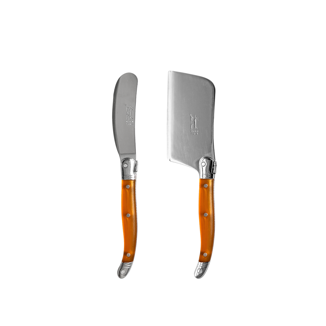 set276 JEAN NERON LAGUIOLE Cheese cutter&Butter knife gift set orange