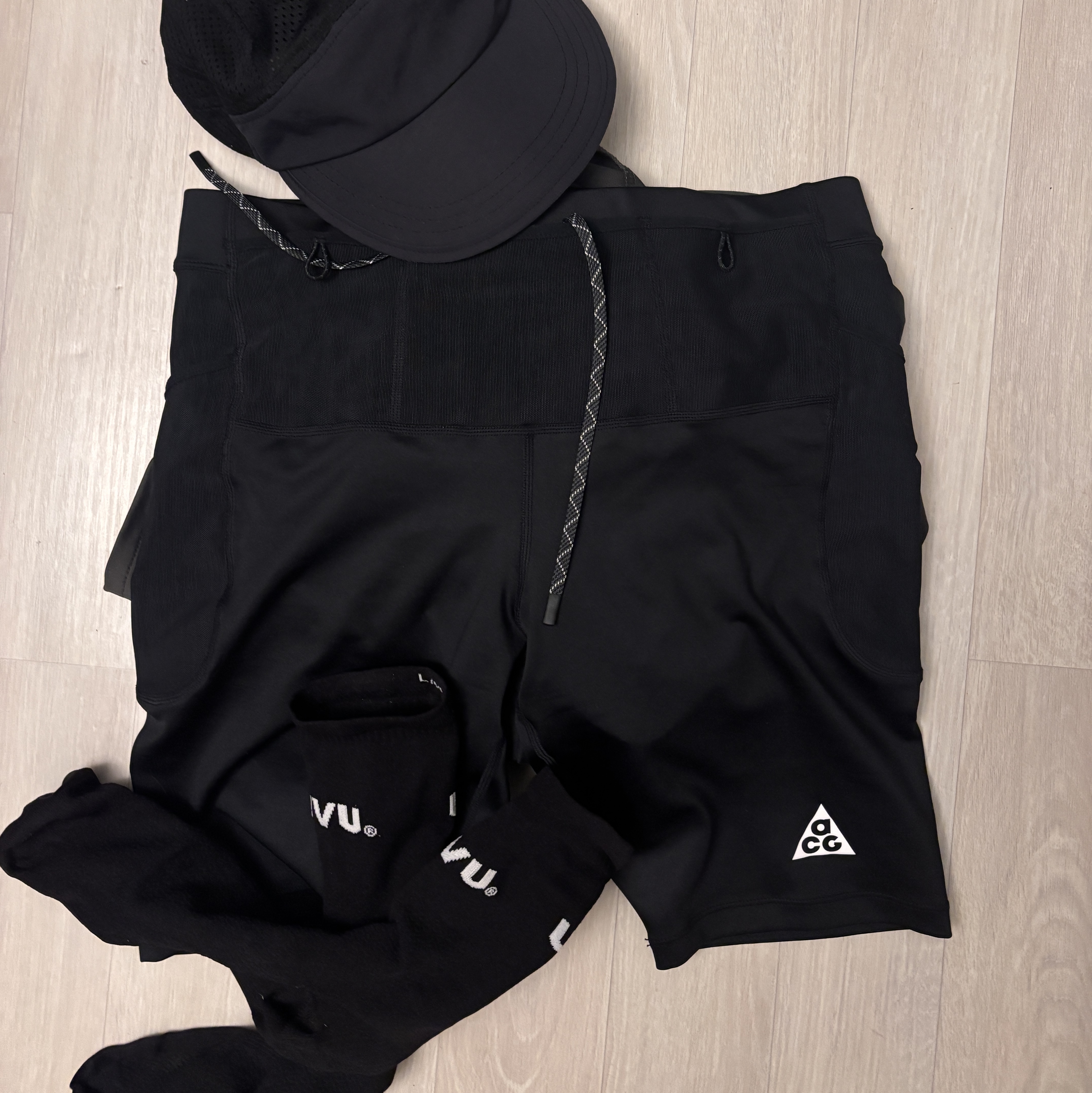 Nike ACG Lava Loops Dri-Fit ADV Half Trail Running Tights Black Summit White - Asia 착용 스타일 - 1