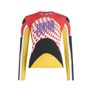 Jean Paul Gaultier Women Stretch Cotton Long Sleeves Top Printed "Body Map" With Logo And Dots Multicolor - 26SS