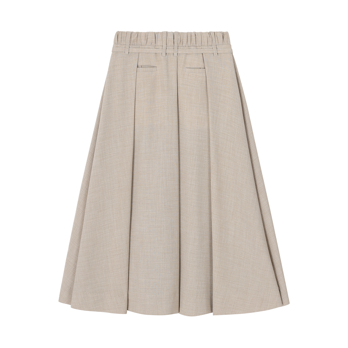 (W) 송지오 플레어 린넨 롱 스커트 라이트 베이지((W) SONGZIO Flare Linen Long Skirt Light Beige) - 2