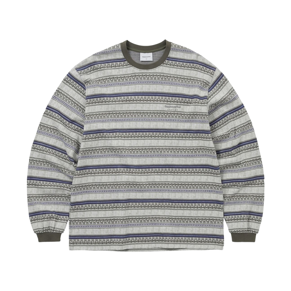디스이즈네버댓 패턴 스트라이프 롱슬리브 티셔츠 아이보리(Thisisneverthat Pattern Striped L/S T-Shirt Ivory) - 1