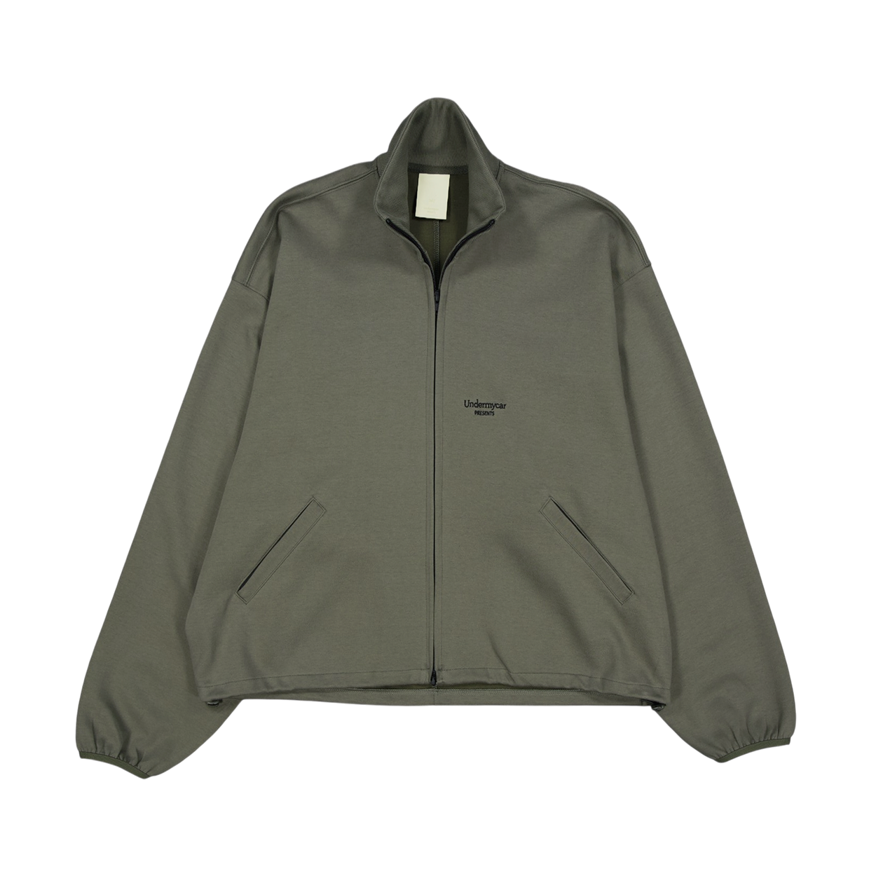 언더마이카 무.172 클래식 로고 본디드 벌룬 스웻 집업 카키