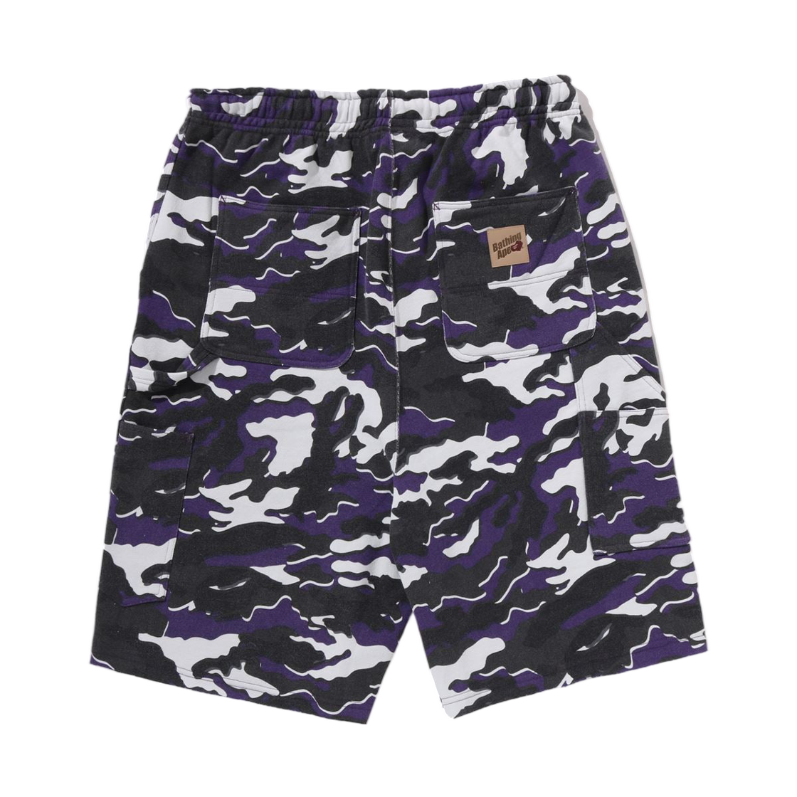 베이프 글리치 우드랜드 카모 더블 니 릴렉스드 핏 스웨트 쇼츠 퍼플(BAPE Glitch Woodland Camo Double Knee Relaxed Fit Sweatshorts Purple) - 2
