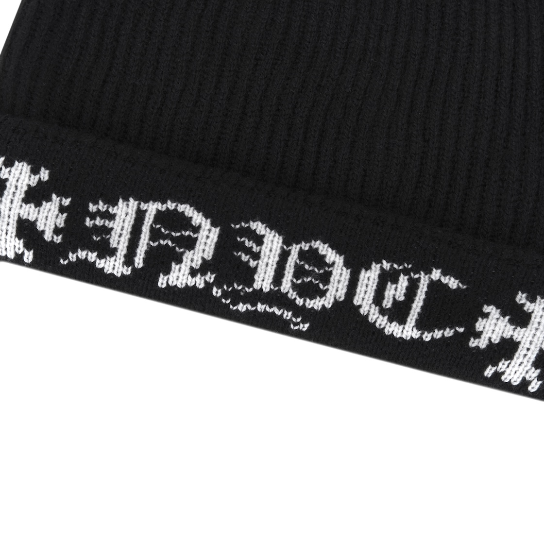 크롬하츠 빅 대디 캐시미어 비니 블랙 - 뉴욕 한정( 크로스 탑 버튼 버전 )(Chrome Hearts Big Daddy Cashmere Beanie Black - New York Exclusive(Cross Top Button Ver.)) - 3