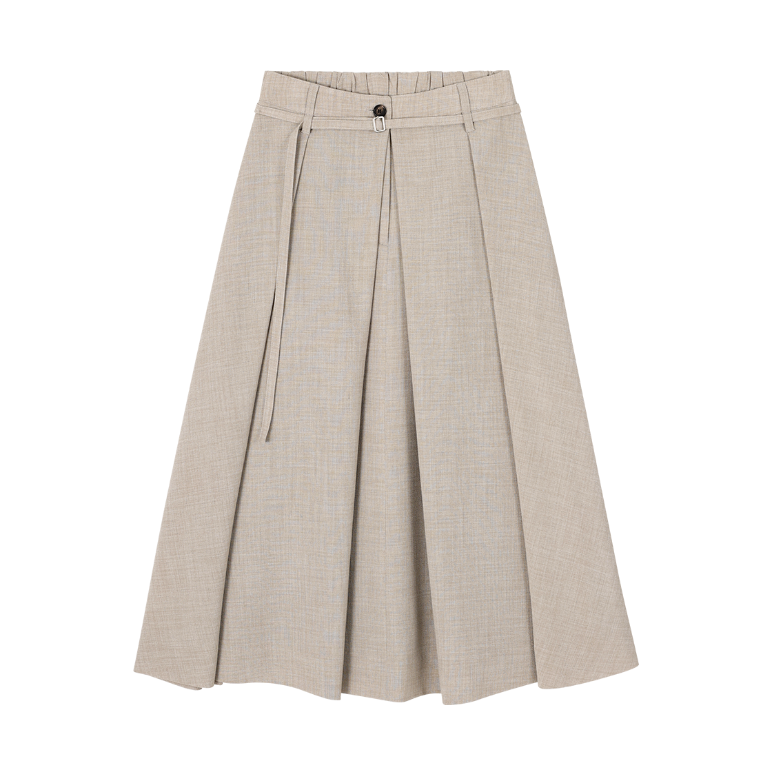 WI3SK301LE (W) SONGZIO Flare Linen Long Skirt Light Beige
