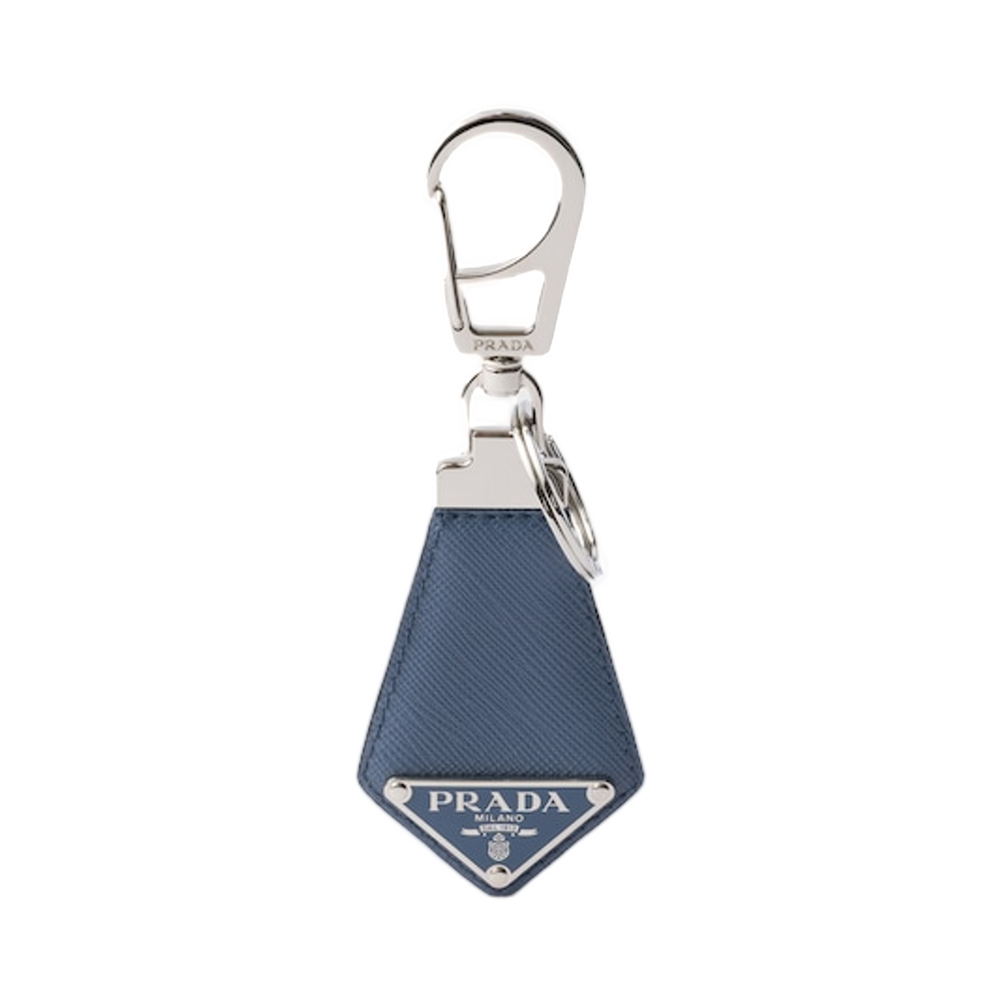 2PP041-053-F0D57 Prada Saffiano Leather Keychain Aviation Blue