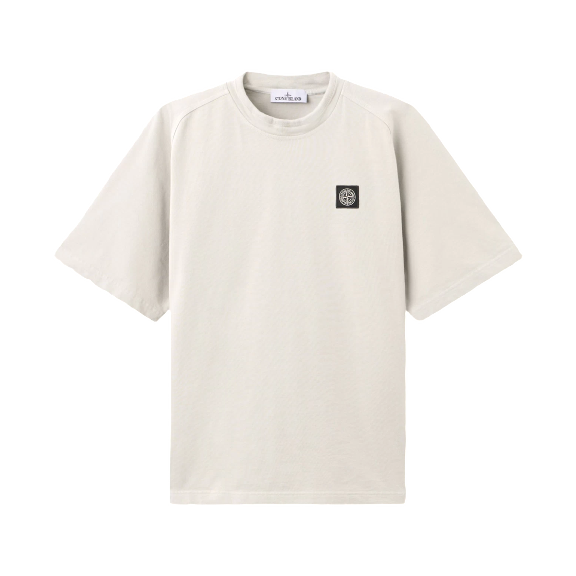 L1S1561000-29S0B50-V0061 Stone Island 6100029 Heavy Organic Cotton Jersey Regular-Fit Short-Sleeve Sweatshirt with Compass Patch Pearl Grey - 26SS