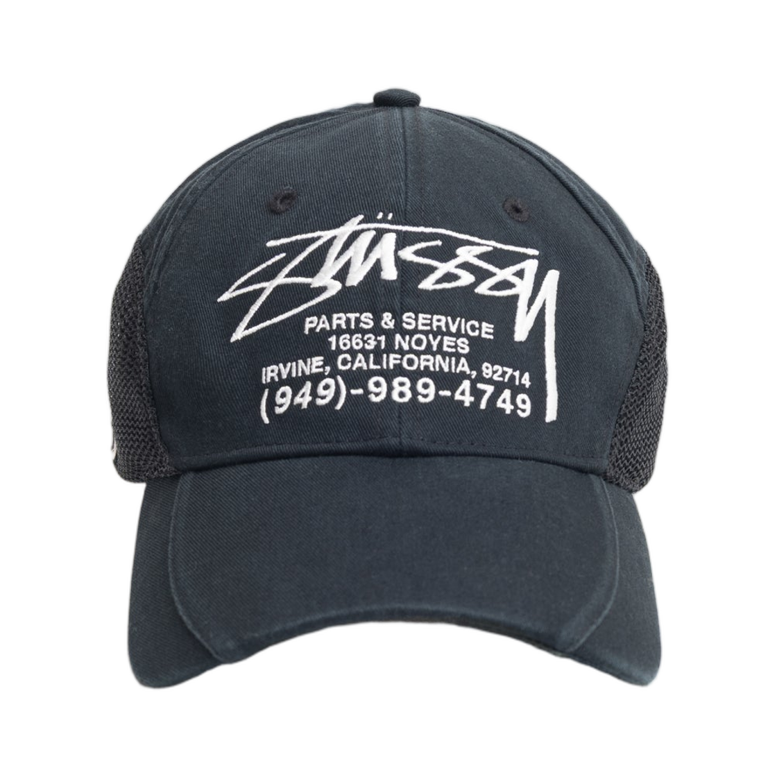 스투시 파츠 앤 서비스 메쉬 캡 블랙(Stussy Parts & Service Mesh Cap Black)