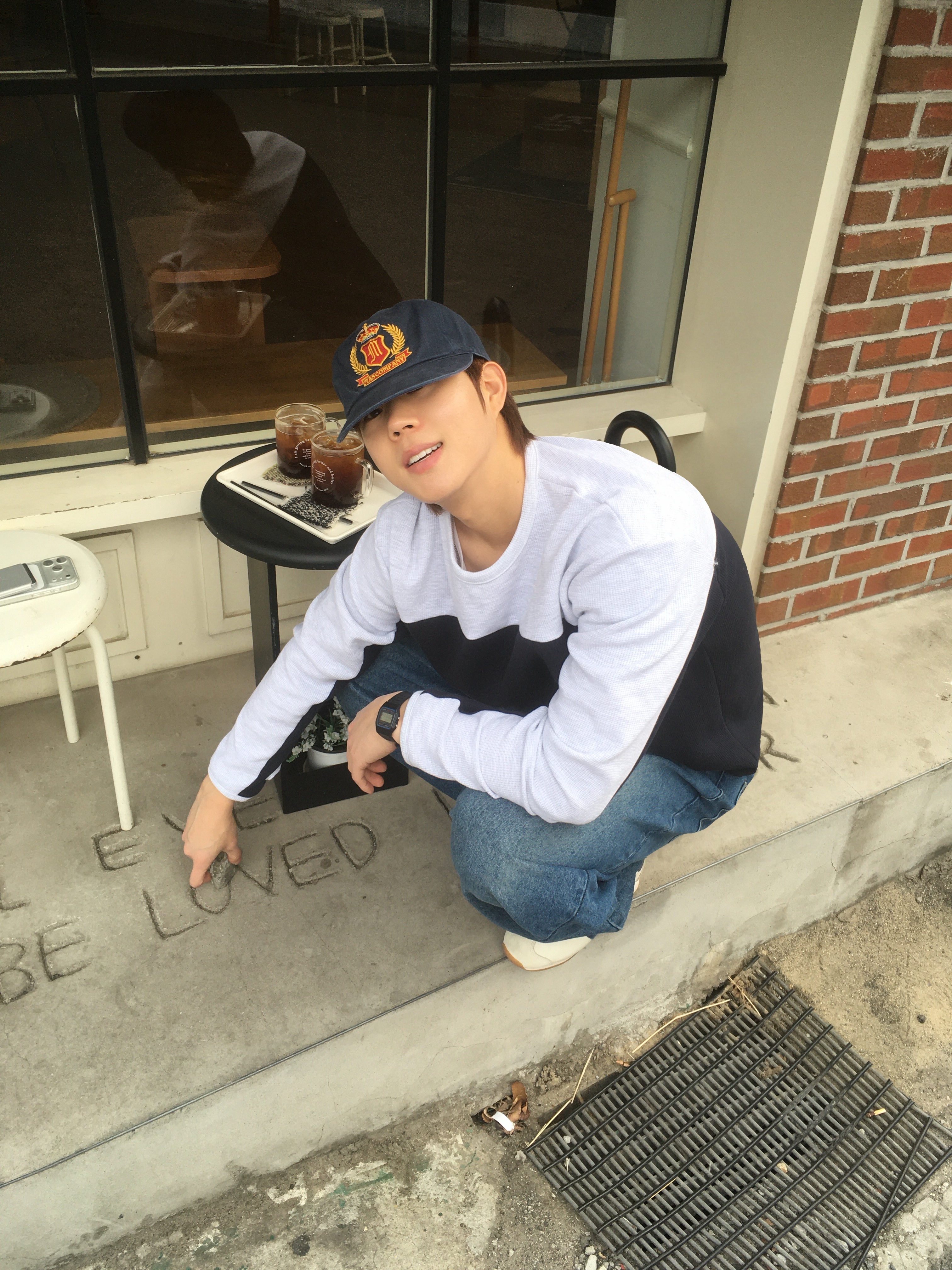 (W) Adidas Country OG Night Indigo Off White 착용 스타일 - 3