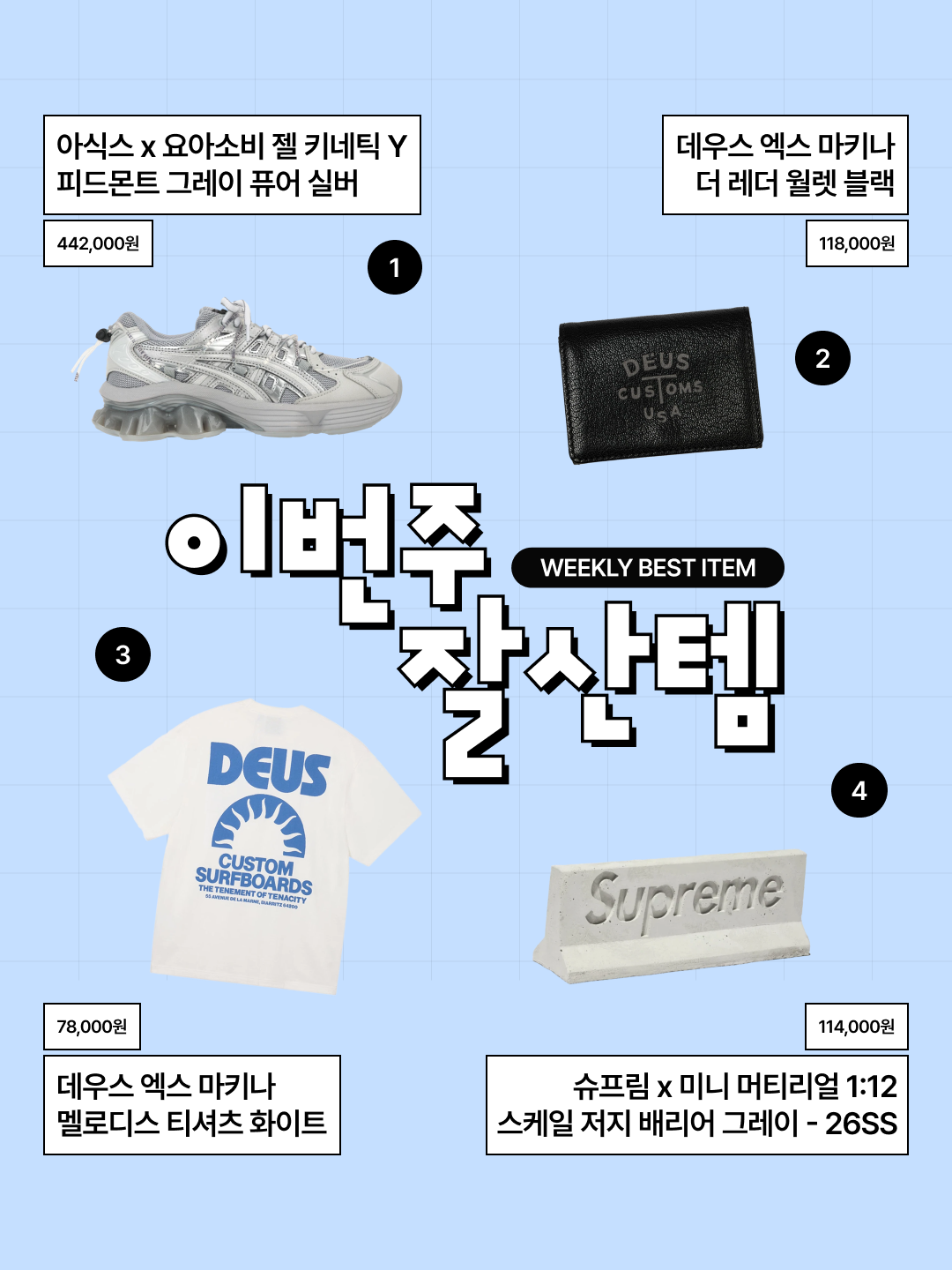 Asics x Yoasobi Gel-Kinetic Fluent Y Piedmont Grey Pure Silver, [6% 적립] Deus Ex Machina The Leather Wallet Black 착용 스타일 - 1