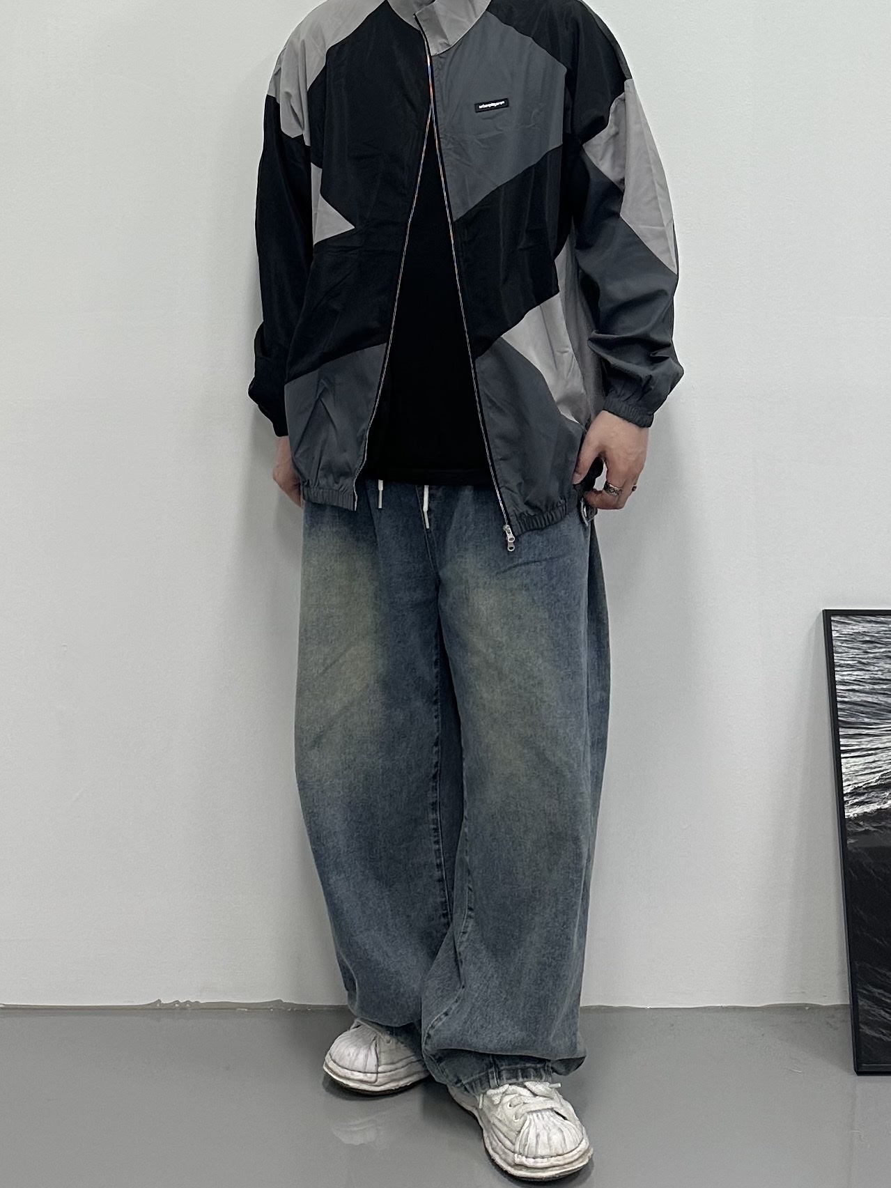 Maison Mihara Yasuhiro Blakey OG Sole Canvas Low-top Sneakers White 착용 스타일 - 2