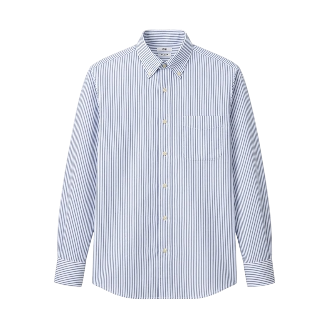 473180-66 Uniqlo Super Non Iron Slim Shirt Button Down Strip Blue - JP