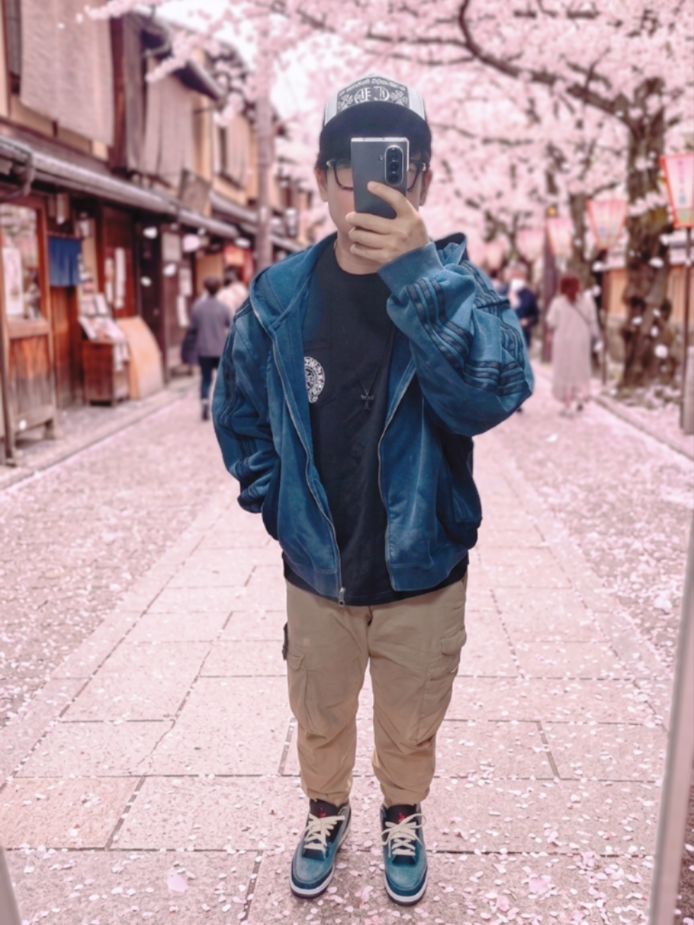 Adidas x Thug Club Teamgeist Sweat Hooded Zip Up Night Indigo - KR Sizing, Chrome Hearts CH Hollywood Trucker Hat Black White 착용 스타일 - 1