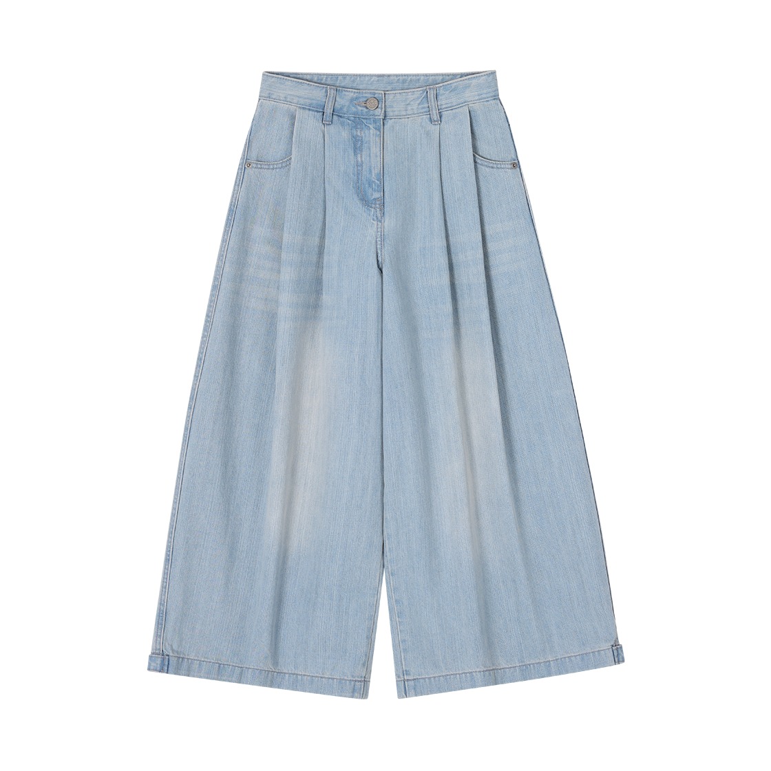 (W) 송지오 크롭 와이드 데님 라이트 블루((W) SONGZIO Crop Wide Denim Light Blue) - 1