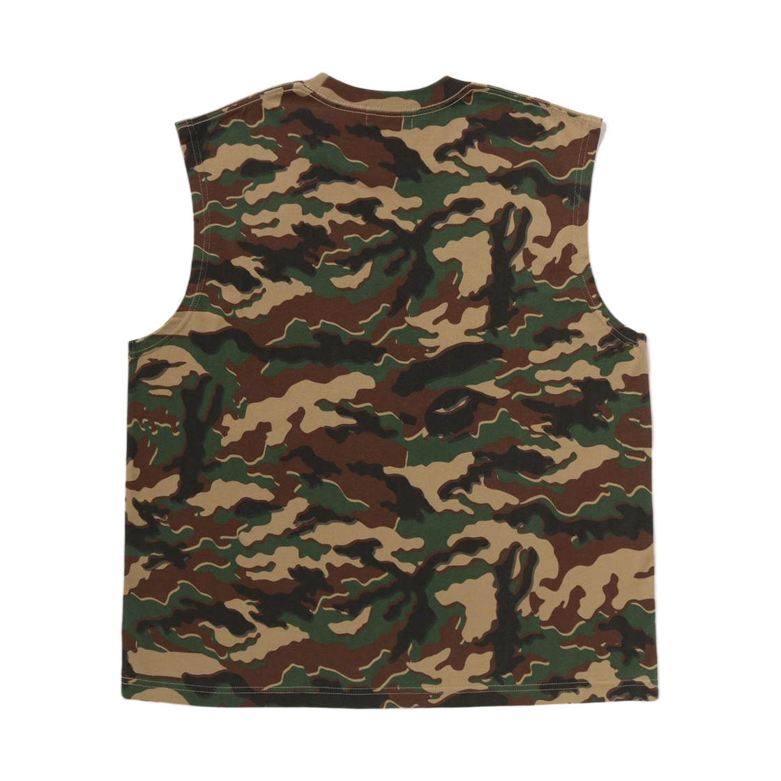 베이프 글리치 우드랜드 카모 헤비 워시 베이싱 에이프 크롭 핏 베스킷 탑 그린(BAPE Glitch Woodland Camo Heavy Wash Bathing Ape Cropped Fit Tank Top Green) - 2