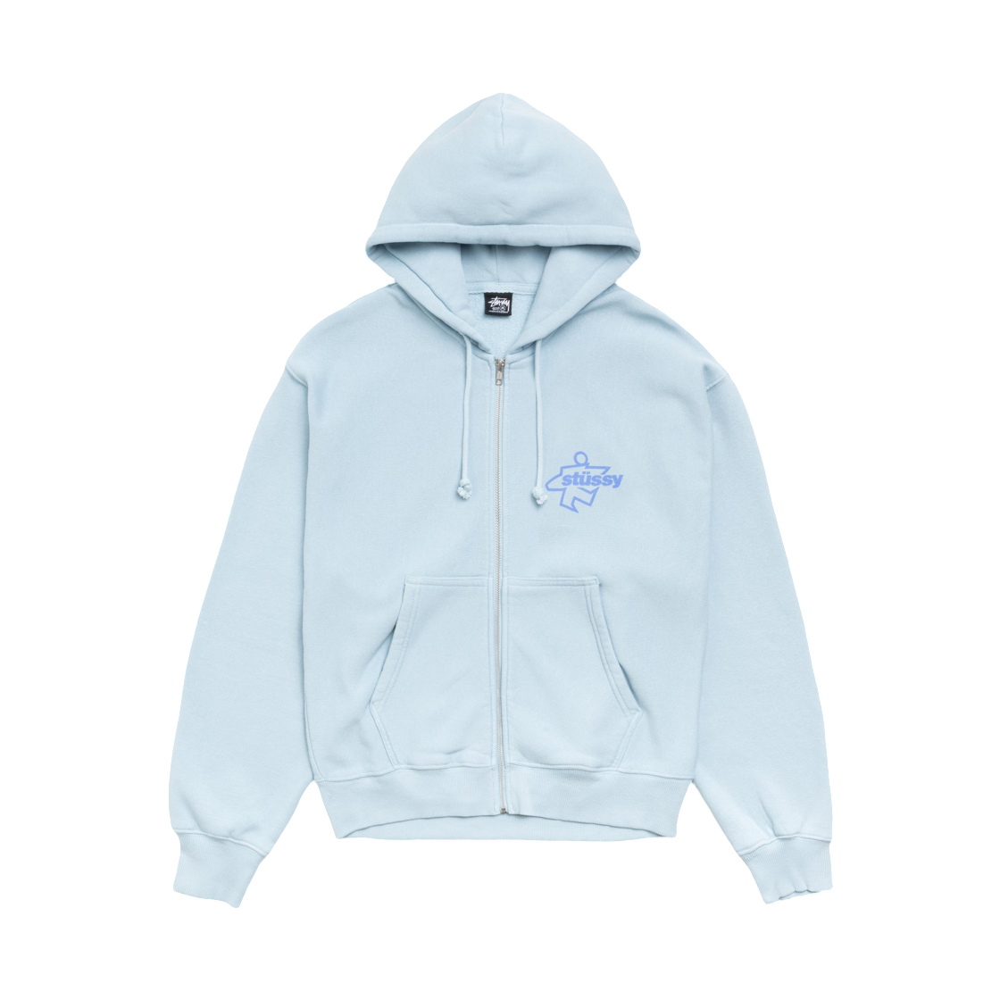 스투시 서프 사이즈 집 후드 스카이 블루(Stussy Surf Size Zip Hoodie Sky Blue) - 2
