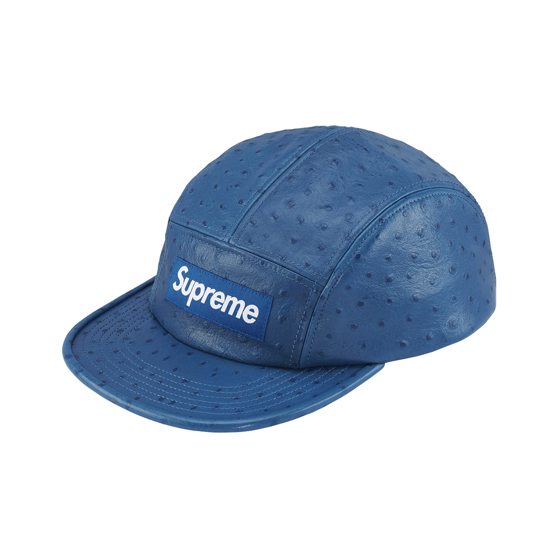 - Supreme Ostrich Embossed Leather Gore-Tex Camp Cap Blue - 26SS