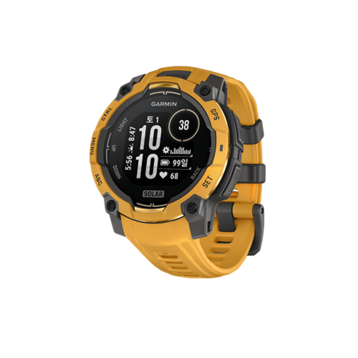 가민 인스팅트 3 45mm 솔라 썬버스트 그레이밴드 멀티스포츠 GPS 스마트워치(Garmin Instinct 3,45mm,Solar,Sunburst w/Gray Accents,KOR/SEA,A04882)