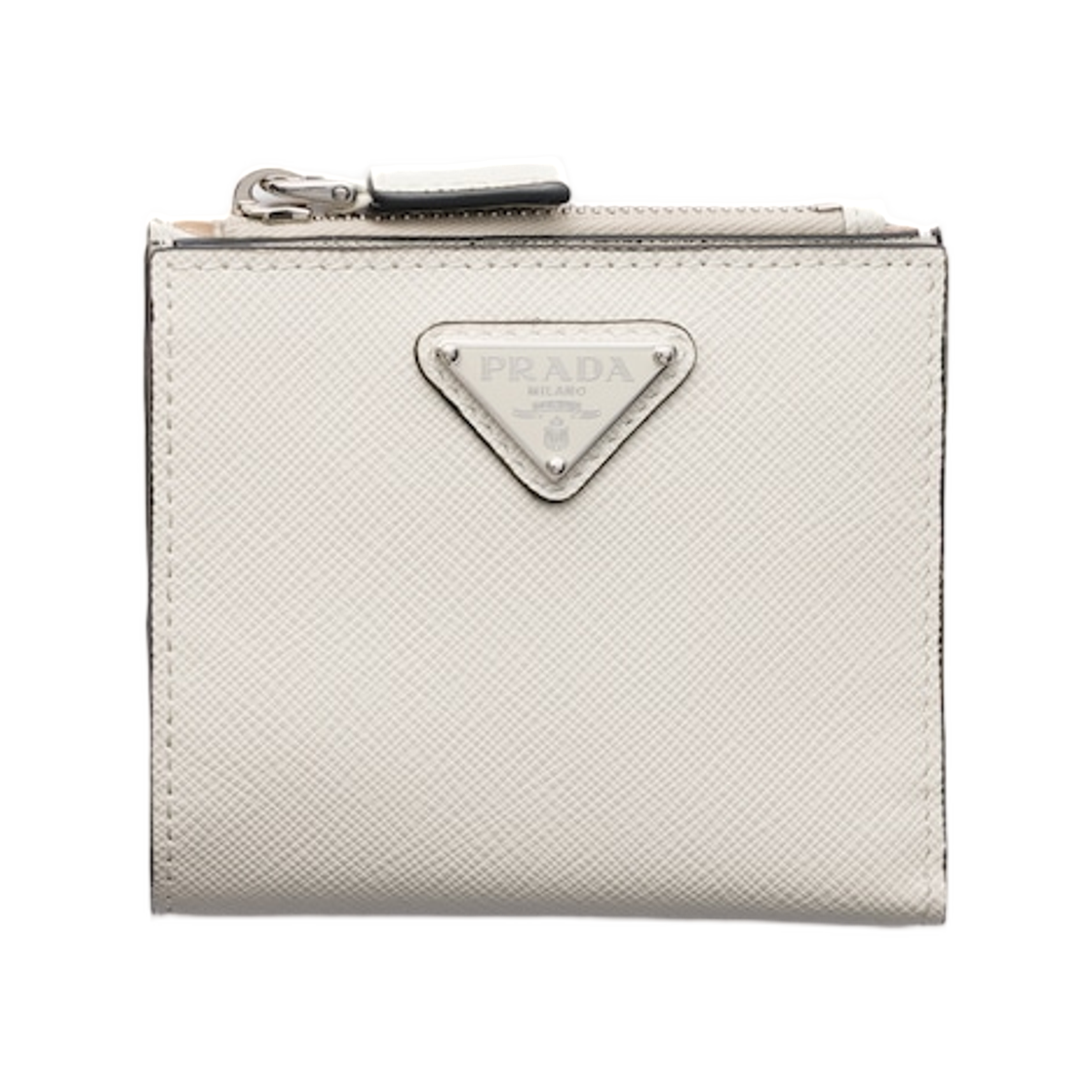 2ML049-QHH-F0K74 Prada Small Saffiano Leather Wallet Chalk White