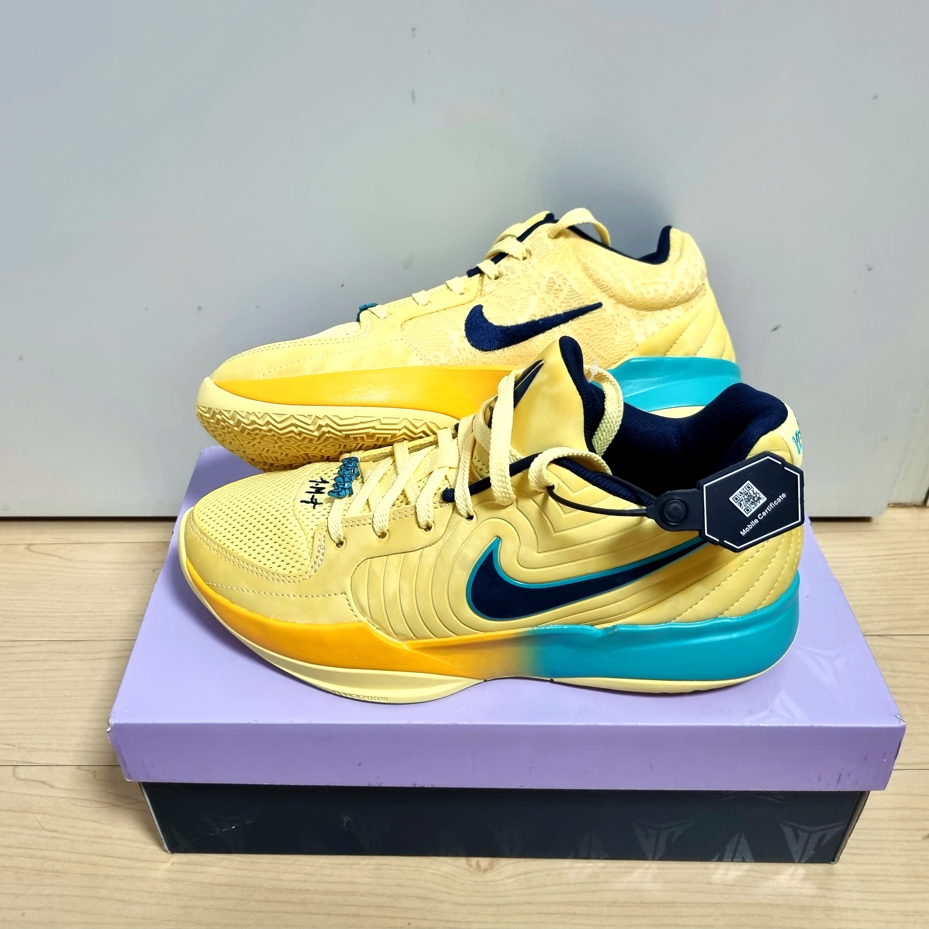 Nike Ja 2 EP Sonic Yellow Black Tropical Teal 착용 스타일