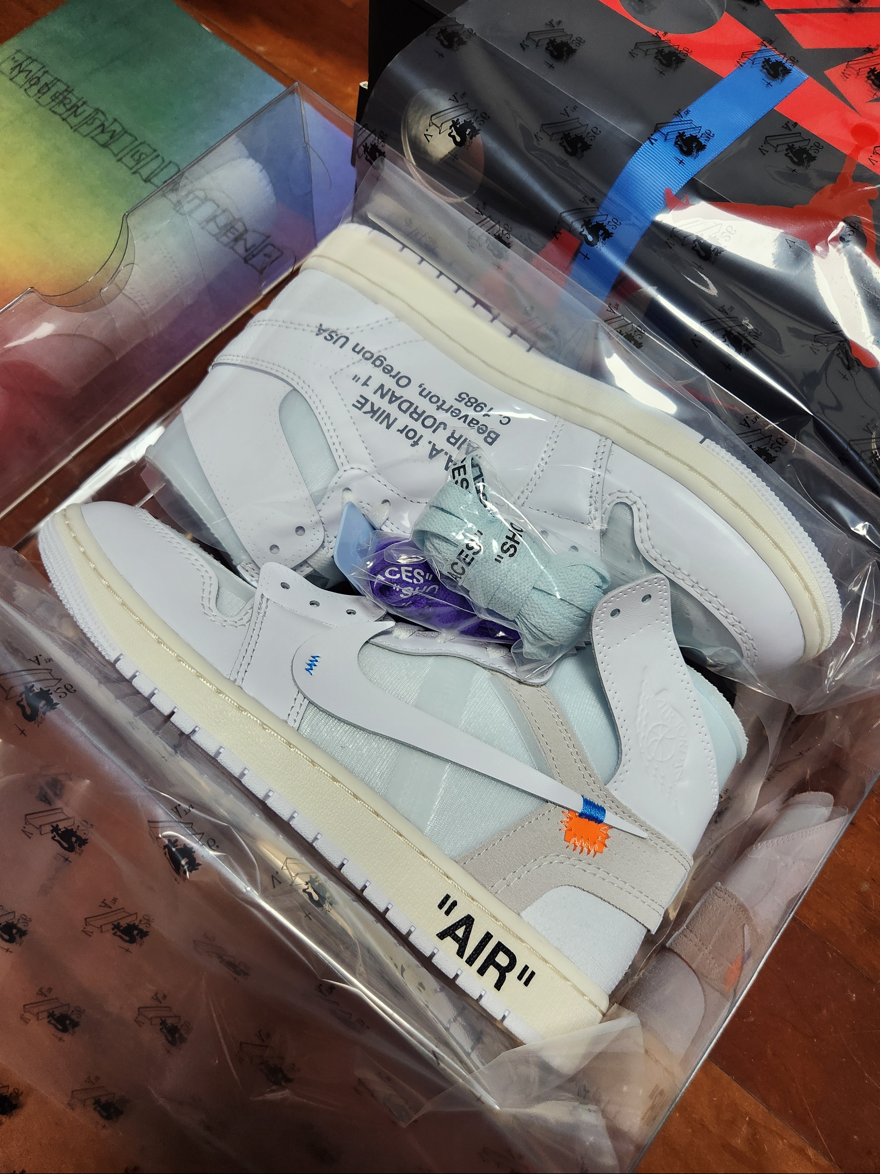 Jordan 1 x Virgil Abloh Archive Retro High Alaska White 착용 스타일